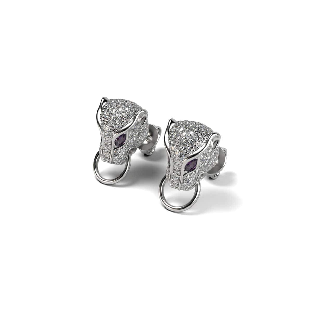 Panthera von Keysi Sayago | 18 Karat Weißgold | Zirkonia-Kristallohrringe